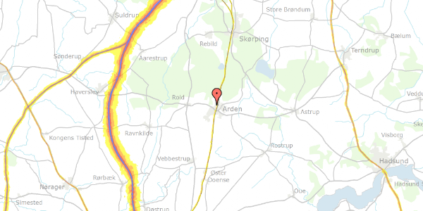 Trafikstøjkort på Hesselholt Skovhuse 15, 9510 Arden