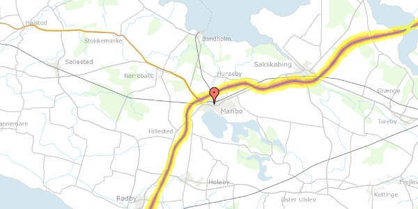 Trafikstøjkort på Vestergade 42, 4930 Maribo