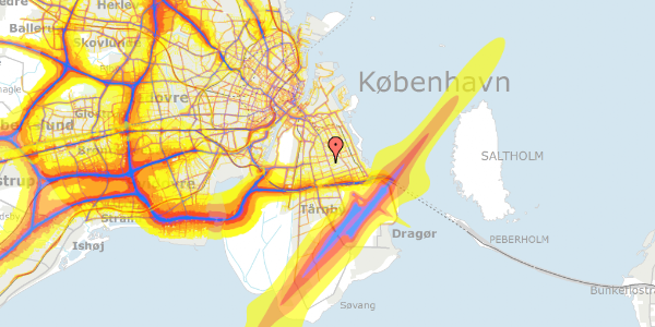 Trafikstøjkort på Gyldenrisvej 4, st. 202, 2300 København S