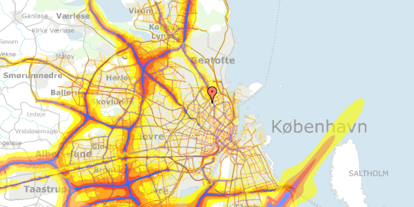 Trafikstøjkort på Emblasgade 15, 1. th, 2100 København Ø