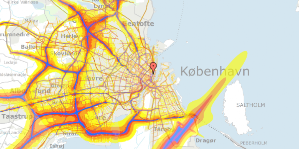 Trafikstøjkort på Adelgade 19, 2. , 1304 København K