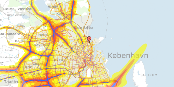 Trafikstøjkort på Nygårdsvej 16B, 2. 12, 2100 København Ø