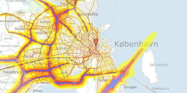 Trafikstøjkort på Åbenrå 16, 3. th, 1124 København K