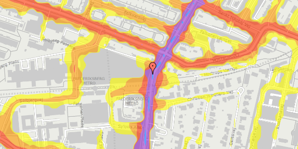 Trafikstøjkort på Falkoner Alle 21, 3. 4180, 2000 Frederiksberg