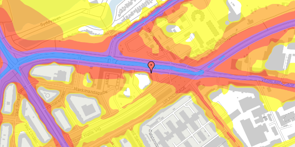 Trafikstøjkort på Vermlandsgade 36, 1. tv, 2300 København S