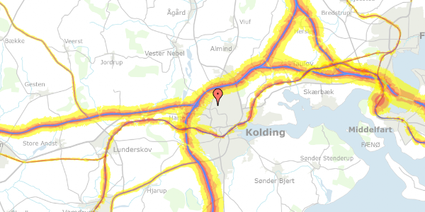 Trafikstøjkort på Skovvangen 42, 1. 2095, 6000 Kolding