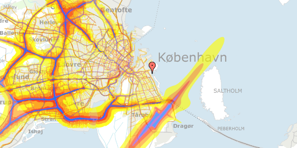 Trafikstøjkort på Ved Amagerbanen 31A, st. 3, 2300 København S