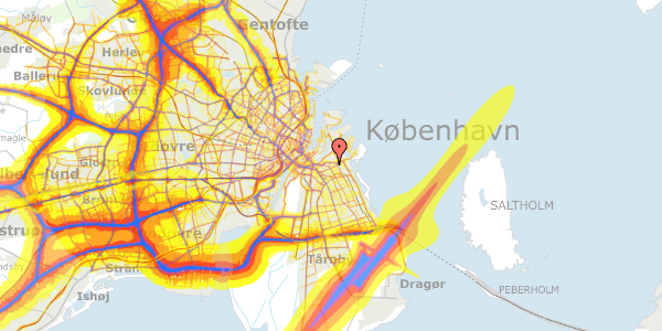 Trafikstøjkort på Prags Boulevard 49B, 3. tv, 2300 København S