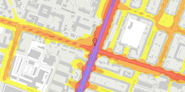 Trafikstøjkort på Nordre Fasanvej 51, st. , 2000 Frederiksberg