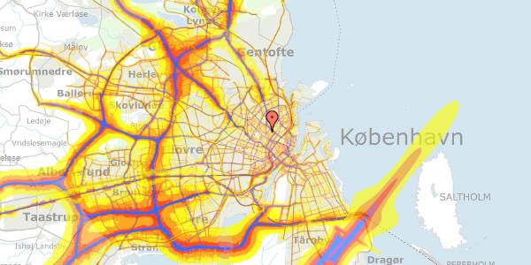 Trafikstøjkort på Ahornsgade 15, 2200 København N