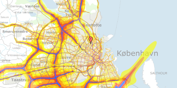 Trafikstøjkort på Vingelodden 3, 2200 København N