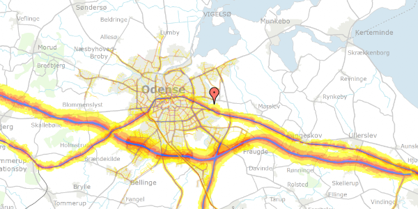 Trafikstøjkort på Teglværksvej 50, 5220 Odense SØ