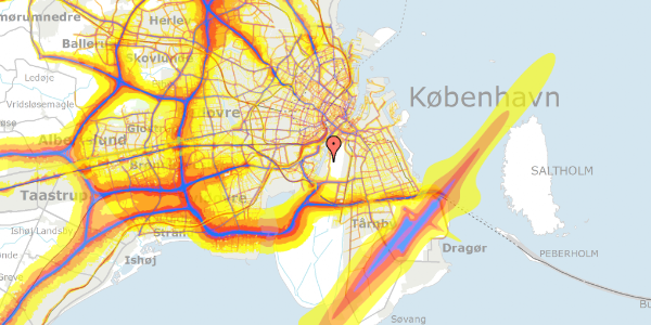 Trafikstøjkort på Nokken Forgaden 9, 2300 København S