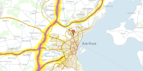 Trafikstøjkort på Olof Palmes Allé 18A, 2. , 8200 Aarhus N