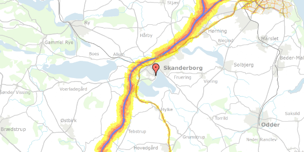 Trafikstøjkort på Ovenvande 6, 2. th, 8660 Skanderborg