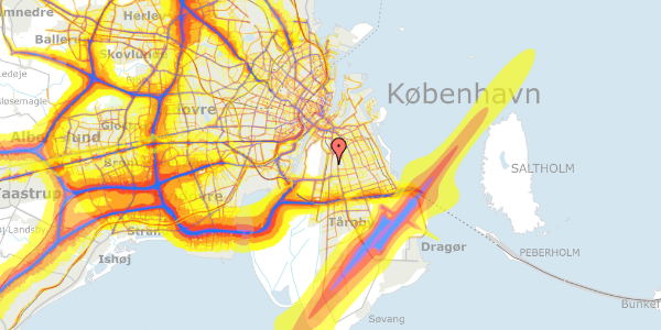 Trafikstøjkort på Sundbygårdsvej 3, st. 12, 2300 København S