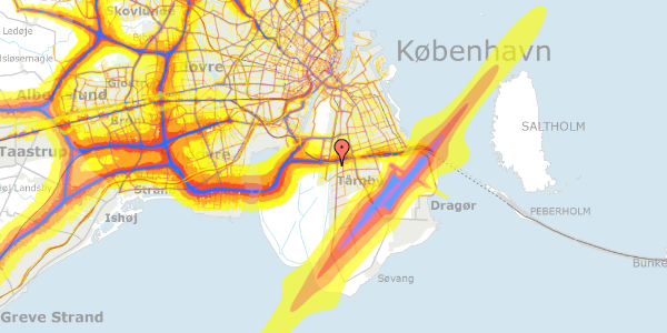 Trafikstøjkort på Hf. Stjernelund 84, 2770 Kastrup