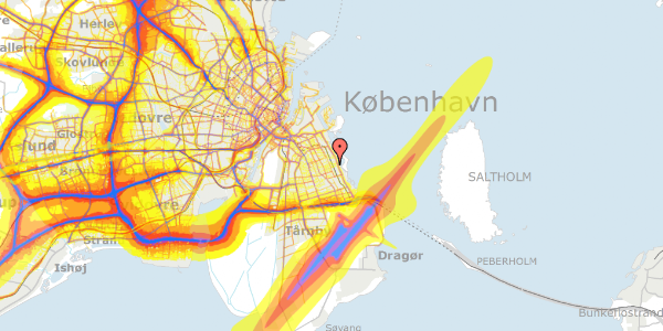 Trafikstøjkort på Roselillevej 84B, 2300 København S