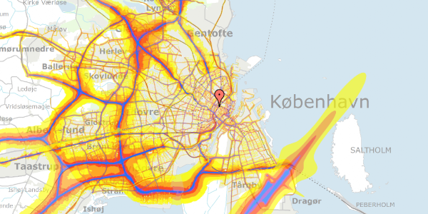 Trafikstøjkort på Nansensgade 45A, 1. , 1366 København K