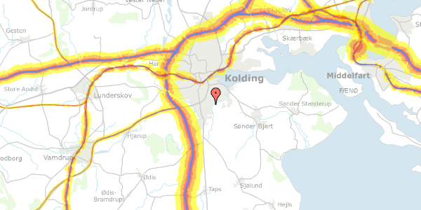 Trafikstøjkort på Djævlekløften 35, 6000 Kolding