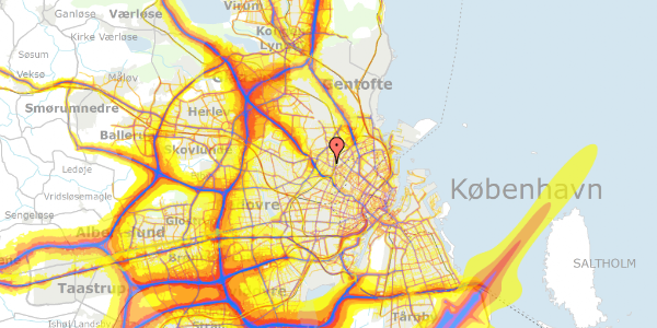 Trafikstøjkort på Blytækkervej 6, 1. 3, 2400 København NV