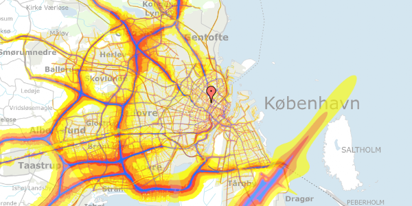 Trafikstøjkort på Nørrebrogade 32B, 3. tv, 2200 København N