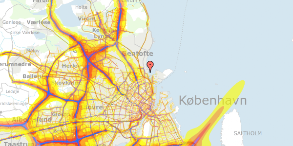 Trafikstøjkort på Strandpromenaden 75, 1. tv, 2100 København Ø