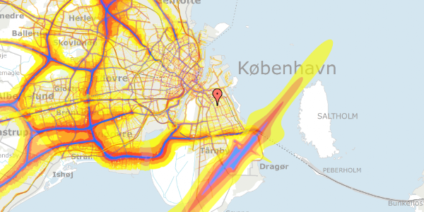 Trafikstøjkort på Dronning Elisabeths Allé 9, 2300 København S