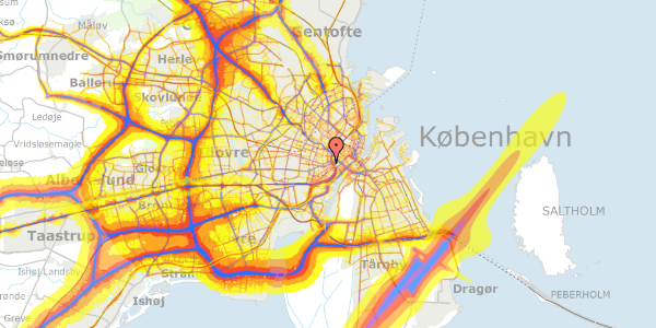 Trafikstøjkort på Sankt Jørgens Allé 5C, 1. , 1615 København V