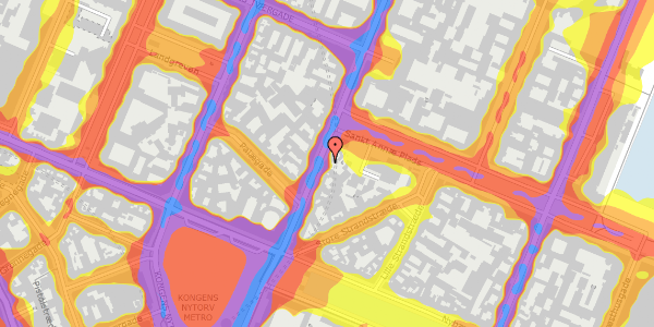 Trafikstøjkort på Bredgade 20, 4. th, 1260 København K