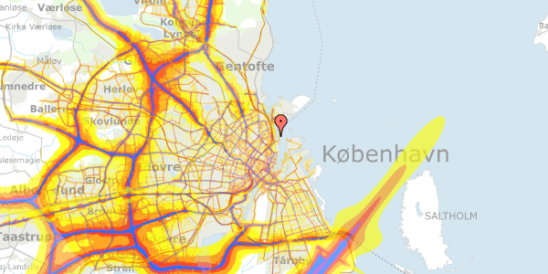 Trafikstøjkort på Amerika Plads 8, 2100 København Ø