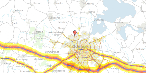 Trafikstøjkort på Højager 20, 5270 Odense N