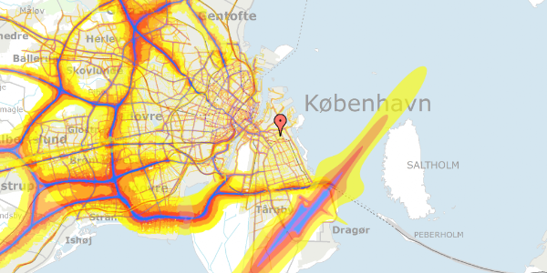 Trafikstøjkort på Meklenborggade 9, st. th, 2300 København S