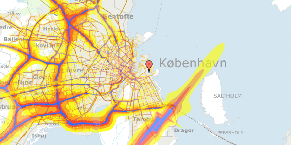 Trafikstøjkort på Kløvermarksvej 70E, 2300 København S