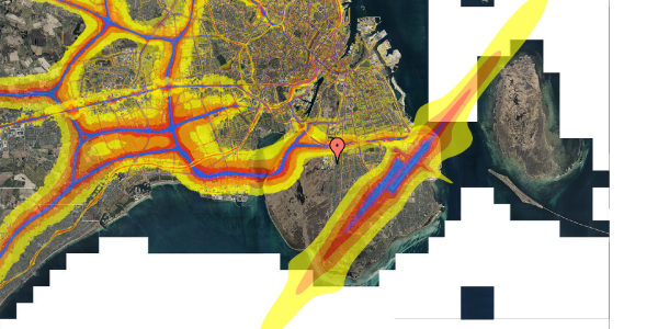 Trafikstøjkort på Robert Jacobsens Vej 65, 1. 105, 2300 København S