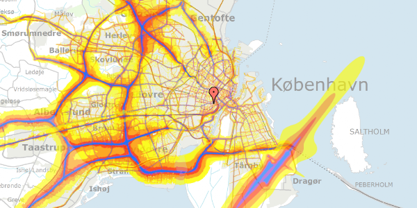 Trafikstøjkort på Vesterbrogade 69D, 3. th, 1620 København V