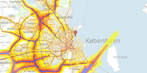 Trafikstøjkort på Midtermolen 5, 10. , 2100 København Ø