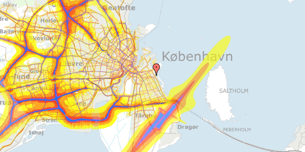 Trafikstøjkort på Lergravsvej 68, 3. th, 2300 København S