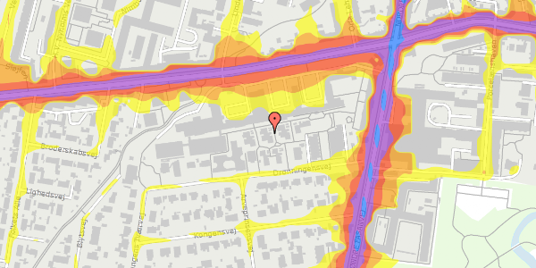 Trafikstøjkort på Dronningensvej 16C, 1. mf, 2000 Frederiksberg