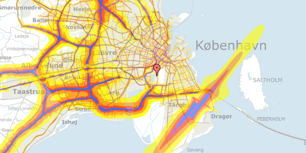 Trafikstøjkort på Cylindervej 21, 1. mf, 2450 København SV