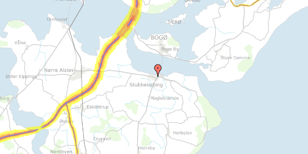 Trafikstøjkort på Hans Egedesvej 5, 1. 3, 4850 Stubbekøbing