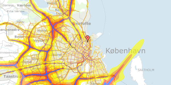 Trafikstøjkort på Serridslevvej 2C, 1. , 2100 København Ø