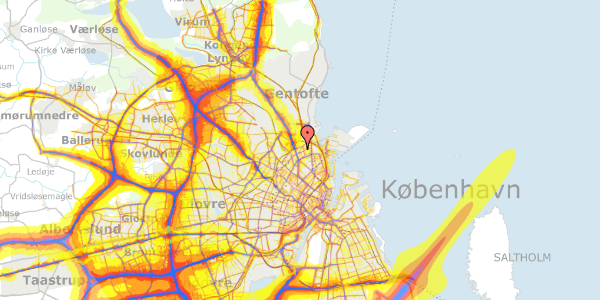 Trafikstøjkort på Omøgade 11, 2100 København Ø