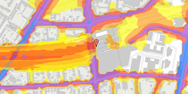 Trafikstøjkort på M.P. Bruuns Gade 13, 2. , 8000 Aarhus C