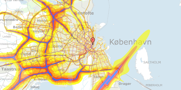 Trafikstøjkort på Ny Østergade 23, 1101 København K