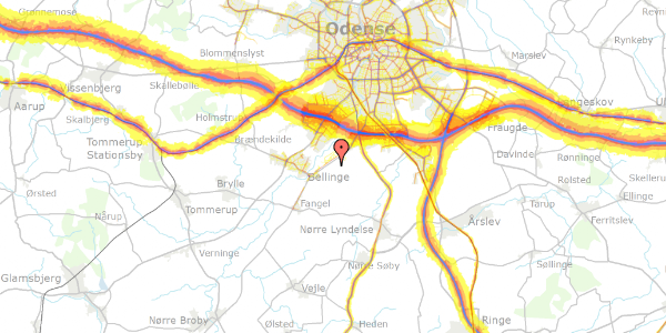 Trafikstøjkort på Gyldenhusvej 31, 1. , 5260 Odense S