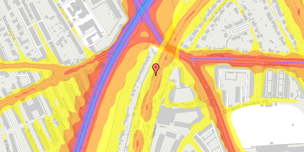 Trafikstøjkort på Hf. Grænsen 7, 2000 Frederiksberg