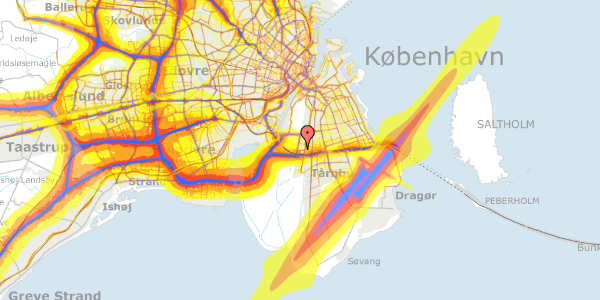 Trafikstøjkort på Edvard Thomsens Vej 2C, 6. 6, 2300 København S