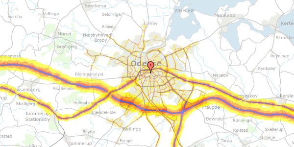 Trafikstøjkort på Kongensgade 43, 5000 Odense C