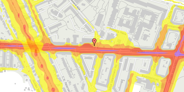 Trafikstøjkort på Dirch Passers Allé 1, 4. , 2000 Frederiksberg